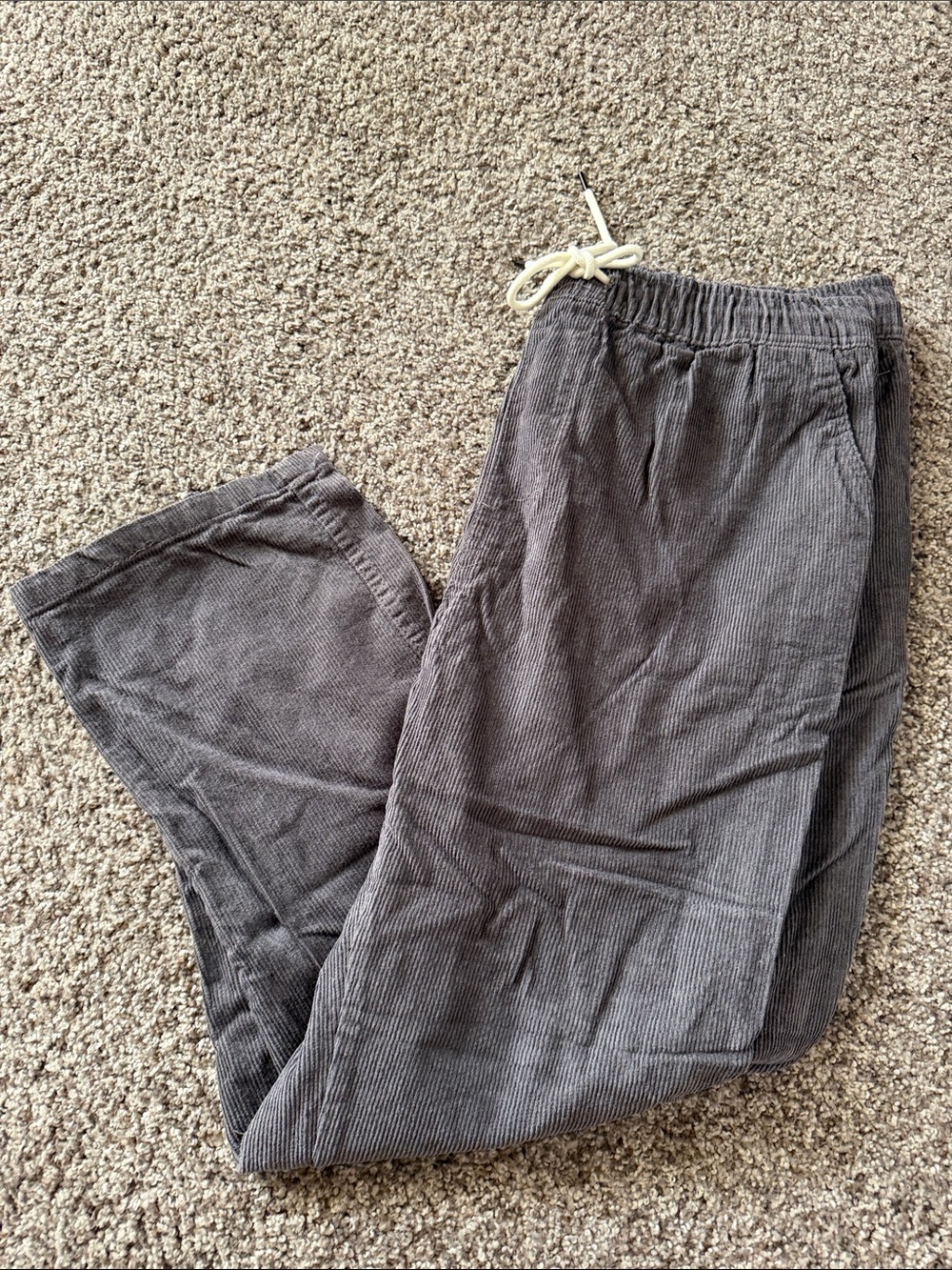 Brooklyn Cloth Men's Charcoal Corduroy Drawstring Pants
